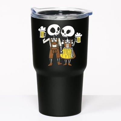 Oktoberfest 2023 Beer Drinking Skeleton Couple Tumbler