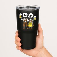 Oktoberfest 2023 Beer Drinking Skeleton Couple Tumbler