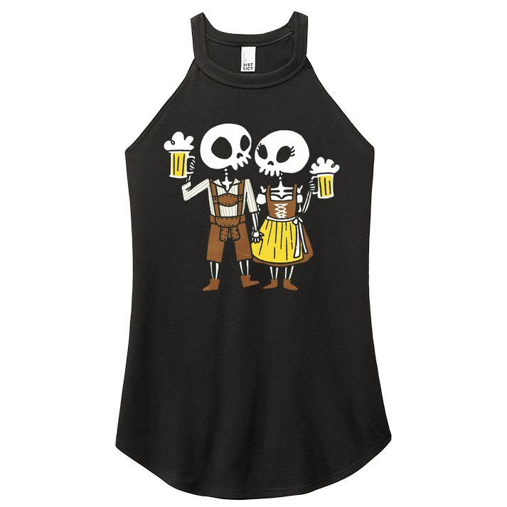 Oktoberfest 2023 Beer Drinking Skeleton Couple Women's Perfect Tri Rocker Tank