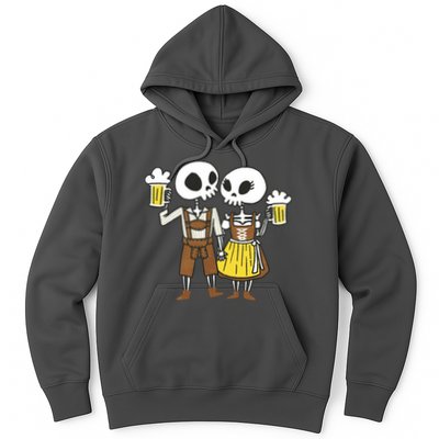 Oktoberfest 2023 Beer Drinking Skeleton Couple Hoodie
