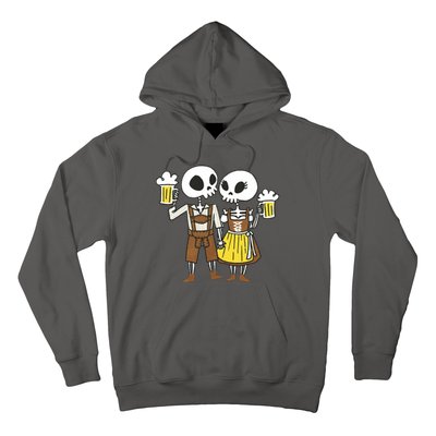 Oktoberfest 2023 Beer Drinking Skeleton Couple Hoodie