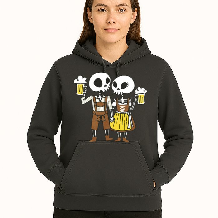Oktoberfest 2023 Beer Drinking Skeleton Couple Hoodie