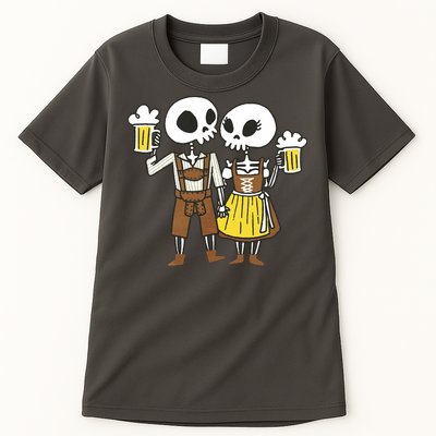 Oktoberfest 2023 Beer Drinking Skeleton Couple Tall T-Shirt
