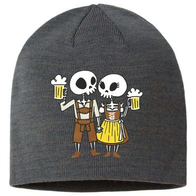 Oktoberfest 2023 Beer Drinking Skeleton Couple Sustainable Beanie