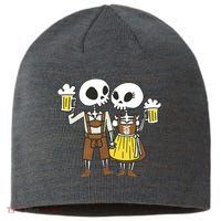 Oktoberfest 2023 Beer Drinking Skeleton Couple Sustainable Beanie