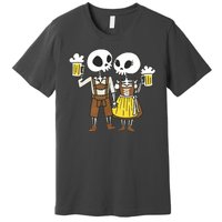 Oktoberfest 2023 Beer Drinking Skeleton Couple Premium T-Shirt