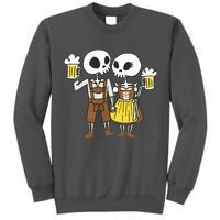 Oktoberfest 2023 Beer Drinking Skeleton Couple Tall Sweatshirt