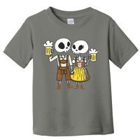 Oktoberfest 2023 Beer Drinking Skeleton Couple Toddler T-Shirt