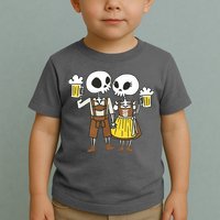 Oktoberfest 2023 Beer Drinking Skeleton Couple Toddler T-Shirt