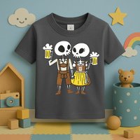 Oktoberfest 2023 Beer Drinking Skeleton Couple Toddler T-Shirt