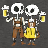 Oktoberfest 2023 Beer Drinking Skeleton Couple Vector Backpack