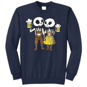 Oktoberfest 2023 Beer Drinking Skeleton Couple Sweatshirt