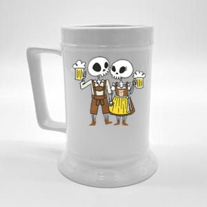 Oktoberfest 2023 Beer Drinking Skeleton Couple Beer Stein