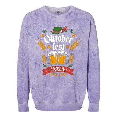 Oktoberfest 2024 Funny Oktoberfest 2024 Costume Colorblast Crewneck Sweatshirt