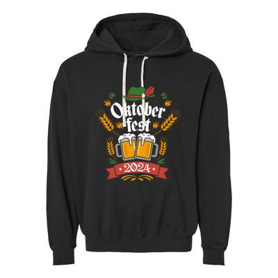 Oktoberfest 2024 Funny Oktoberfest 2024 Costume Garment-Dyed Fleece Hoodie