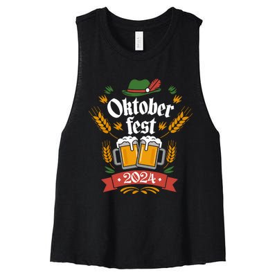 Oktoberfest 2024 Funny Oktoberfest 2024 Costume Women's Racerback Cropped Tank