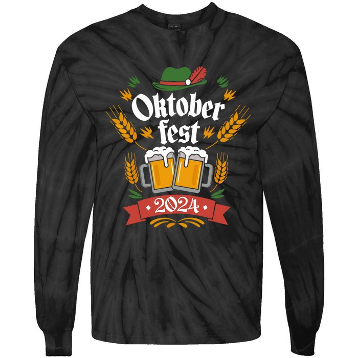 Oktoberfest 2024 Funny Oktoberfest 2024 Costume Tie-Dye Long Sleeve Shirt