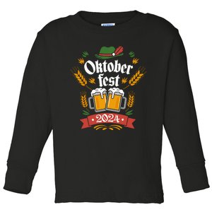 Oktoberfest 2024 Funny Oktoberfest 2024 Costume Toddler Long Sleeve Shirt