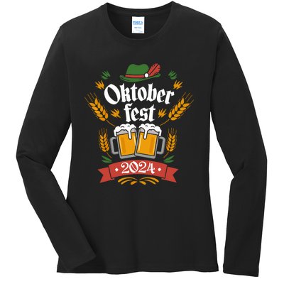 Oktoberfest 2024 Funny Oktoberfest 2024 Costume Ladies Long Sleeve Shirt