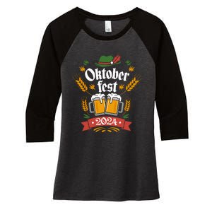 Oktoberfest 2024 Funny Oktoberfest 2024 Costume Women's Tri-Blend 3/4-Sleeve Raglan Shirt