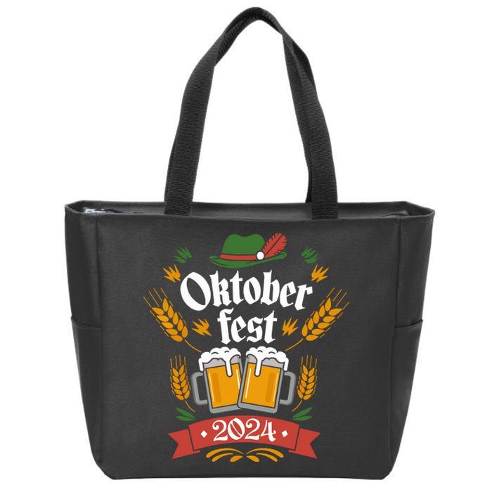 Oktoberfest 2024 Funny Oktoberfest 2024 Costume Zip Tote Bag