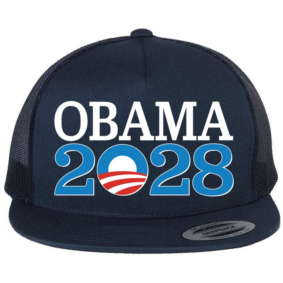 Obama 2028 Logo Flat Bill Trucker Hat