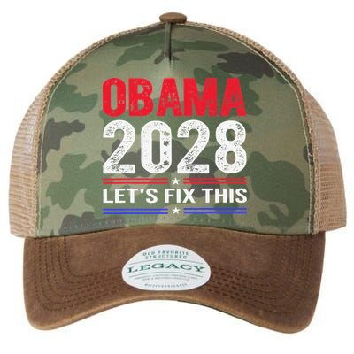Obama 2028 Lets Fix This Legacy Tie Dye Trucker Hat