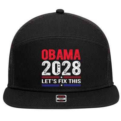 Obama 2028 Lets Fix This 7 Panel Mesh Trucker Snapback Hat