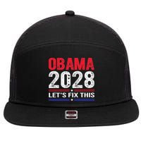 Obama 2028 Lets Fix This 7 Panel Mesh Trucker Snapback Hat