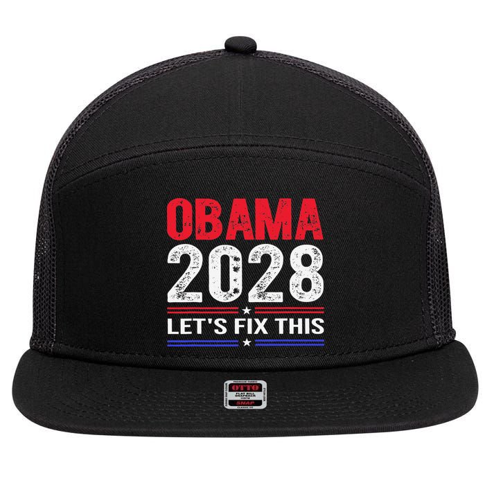 Obama 2028 Lets Fix This 7 Panel Mesh Trucker Snapback Hat