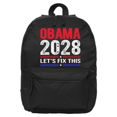 Obama 2028 Lets Fix This 16 in Basic Backpack