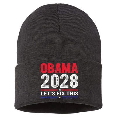 Obama 2028 Lets Fix This Sustainable Knit Beanie