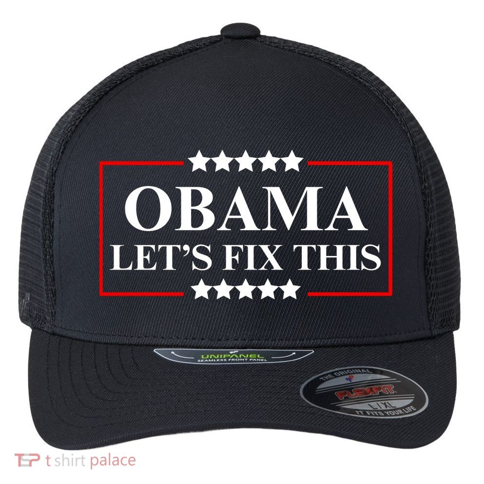 Obama 2028 Let’s Fix This Flexfit Unipanel Trucker Cap