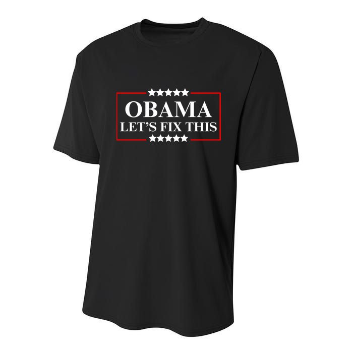 Obama 2028 Let’s Fix This Youth Performance Sprint T-Shirt