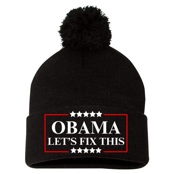 Obama 2028 Let’s Fix This Pom Pom 12in Knit Beanie