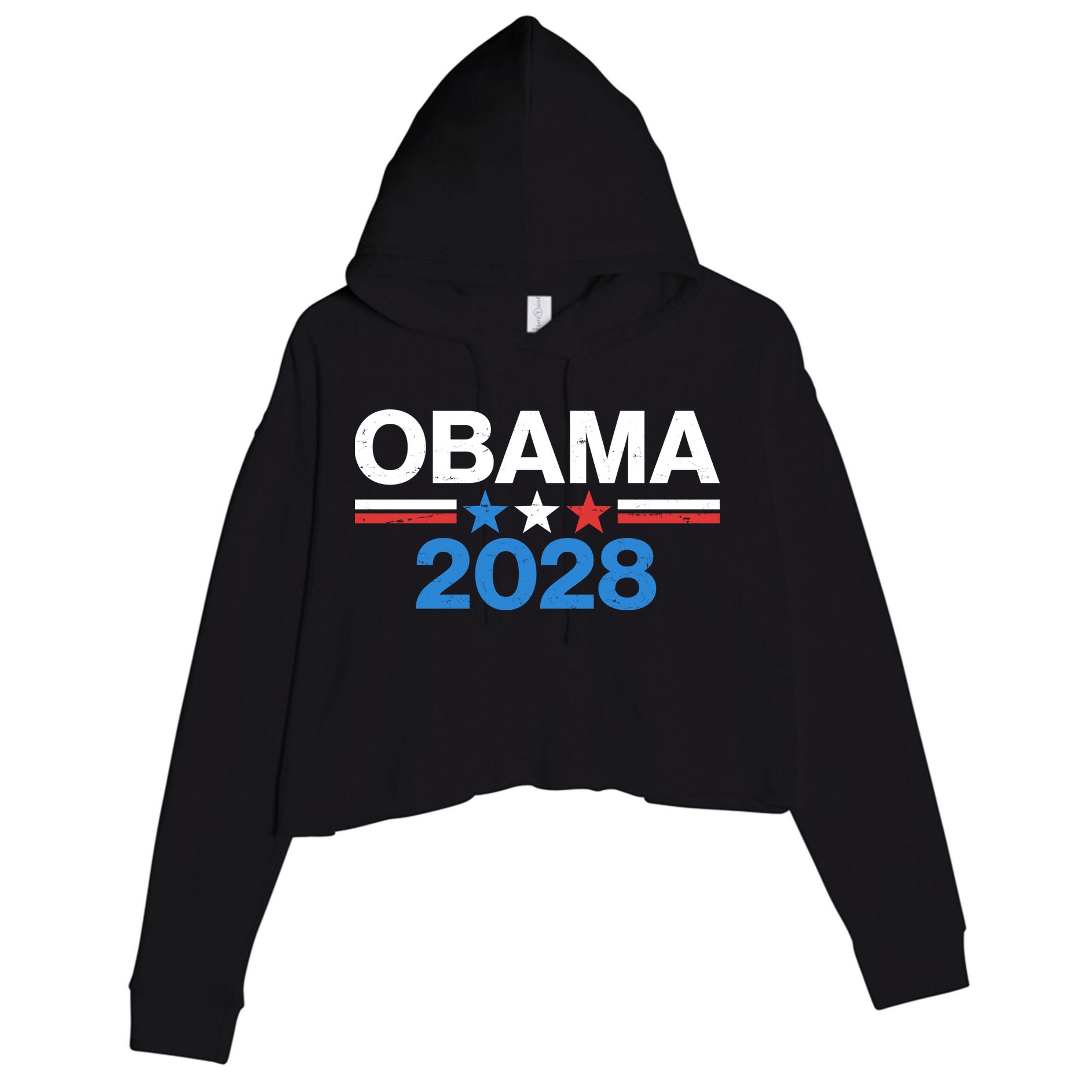 Obama 2028 Crop Fleece Hoodie