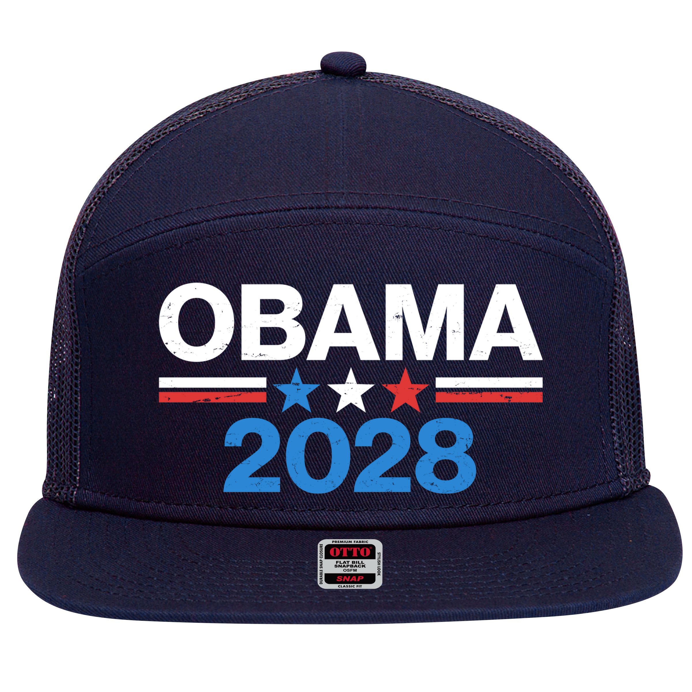 Obama 2028 7 Panel Mesh Trucker Snapback Hat