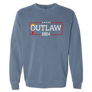 Outlaw 2024 President Trump 2024 Election Take America Back Garment-Dyed Sweatshirt