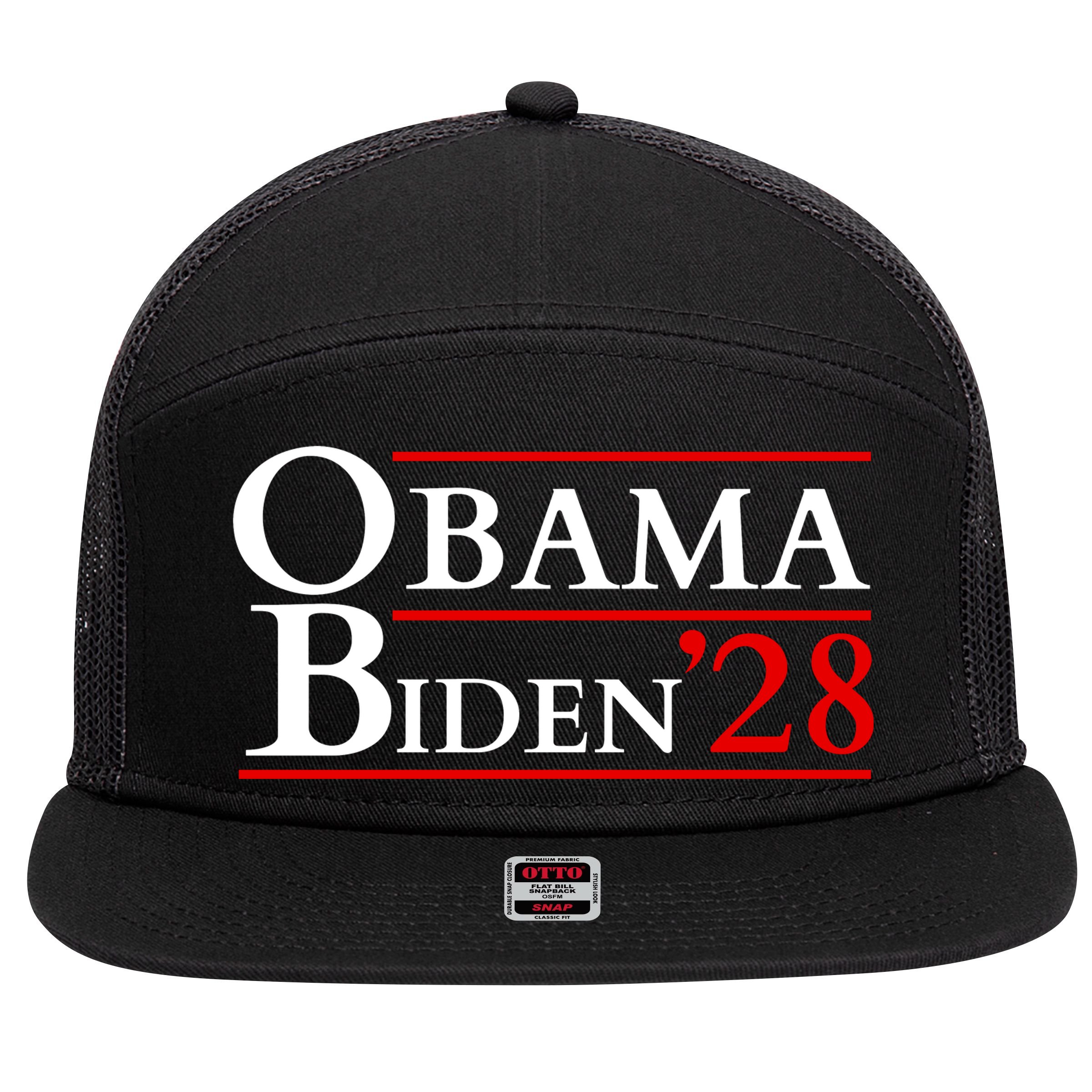 Obama 28 - Retro Campaign Obama Biden 7 Panel Mesh Trucker Snapback Hat