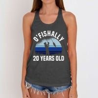 Ofishally 20 Years Old Fisherman 20th Birthday Fishing Women's Knotted Racerback Tank