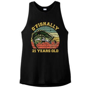 OFishally 21 Years Old Fishing Birthday Theme Party 21st Ladies PosiCharge Tri-Blend Wicking Tank