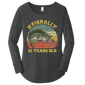 OFishally 21 Years Old Fishing Birthday Theme Party 21st Women's Perfect Tri Tunic Long Sleeve Shirt