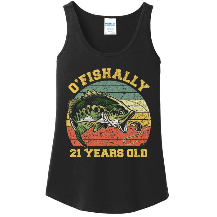 OFishally 21 Years Old Fishing Birthday Theme Party 21st Ladies Essential Tank