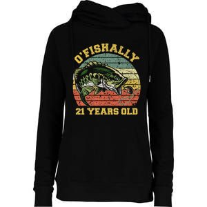 OFishally 21 Years Old Fishing Birthday Theme Party 21st Womens Funnel Neck Pullover Hood