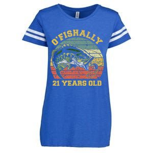 OFishally 21 Years Old Fishing Birthday Theme Party 21st Enza Ladies Jersey Football T-Shirt