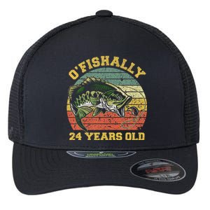 OFishally 24 Years Old Fishing Birthday Theme Party 24th Flexfit Unipanel Trucker Cap