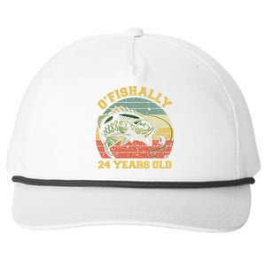 OFishally 24 Years Old Fishing Birthday Theme Party 24th Snapback Five-Panel Rope Hat