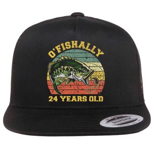 OFishally 24 Years Old Fishing Birthday Theme Party 24th Flat Bill Trucker Hat