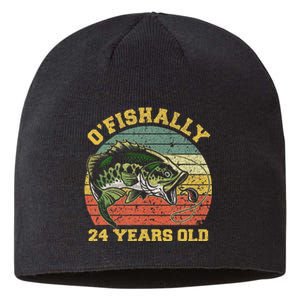 OFishally 24 Years Old Fishing Birthday Theme Party 24th Sustainable Beanie