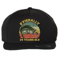 OFishally 24 Years Old Fishing Birthday Theme Party 24th Wool Snapback Cap